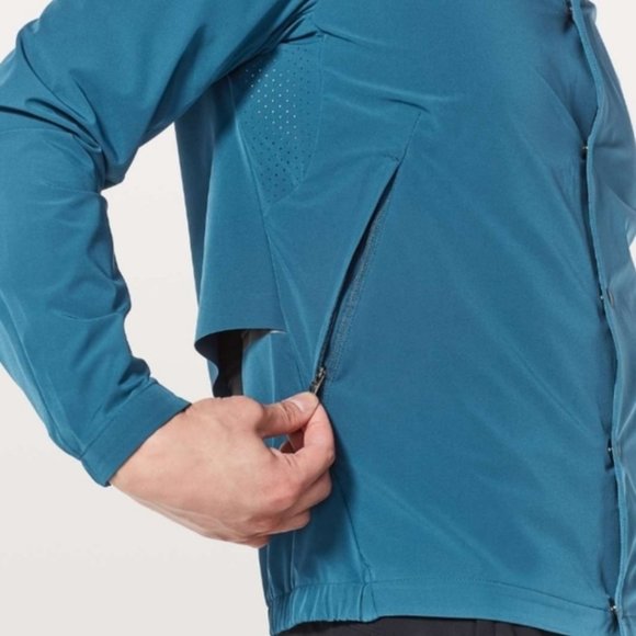 Lululemon Coaches Jacket - Men's Small - Teal Blue - Windbreaker -EUC - Picture 3 of 10